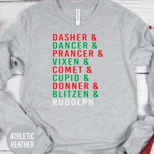 Santa's Reindeer List Christmas T Shirt