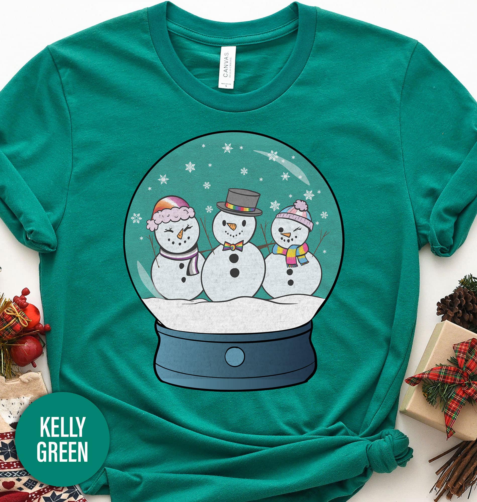 Snow Globe Holiday Christmas TShirt Festive Apparel