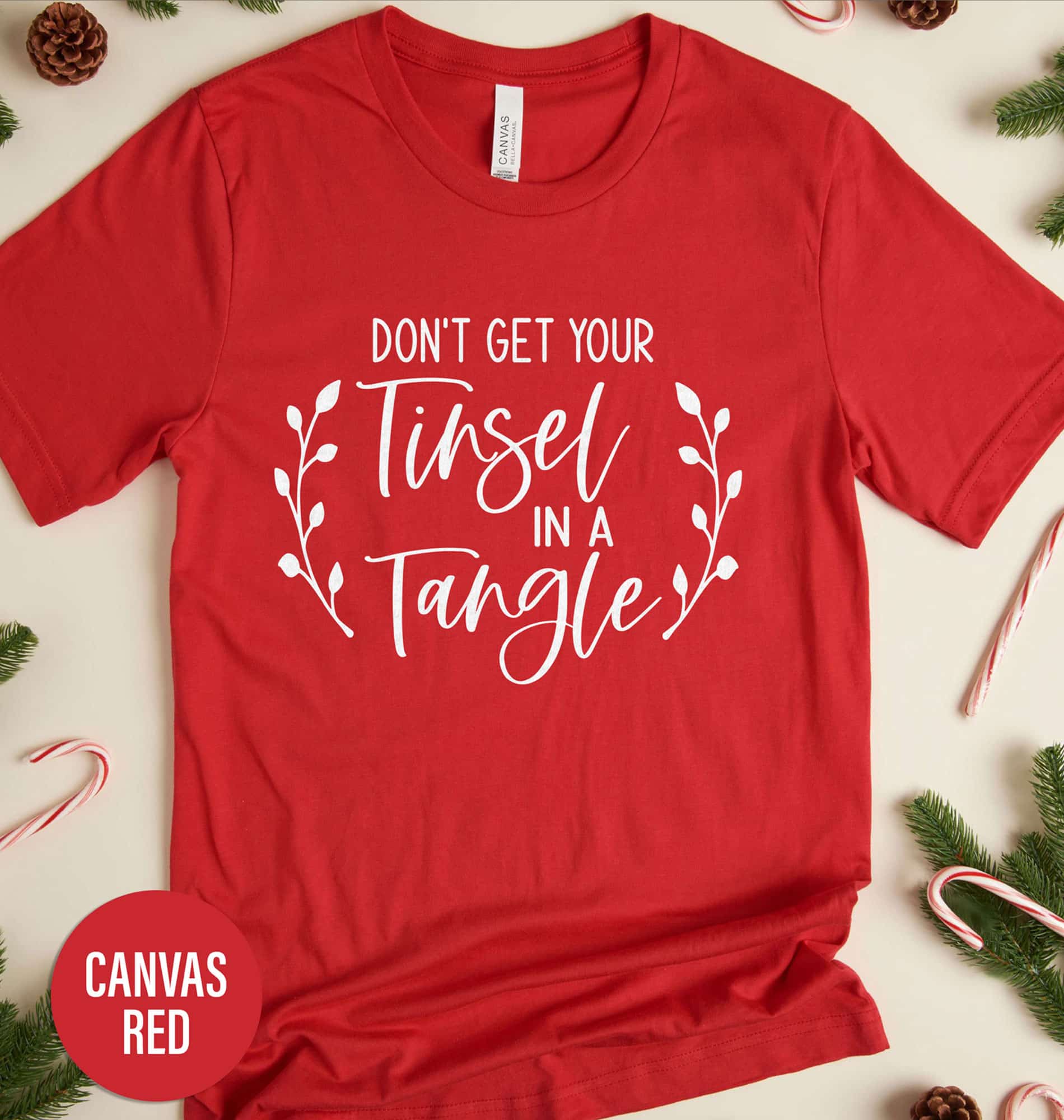Unisex Tinsel in a Tangle Christmas Tee Holiday Apparel