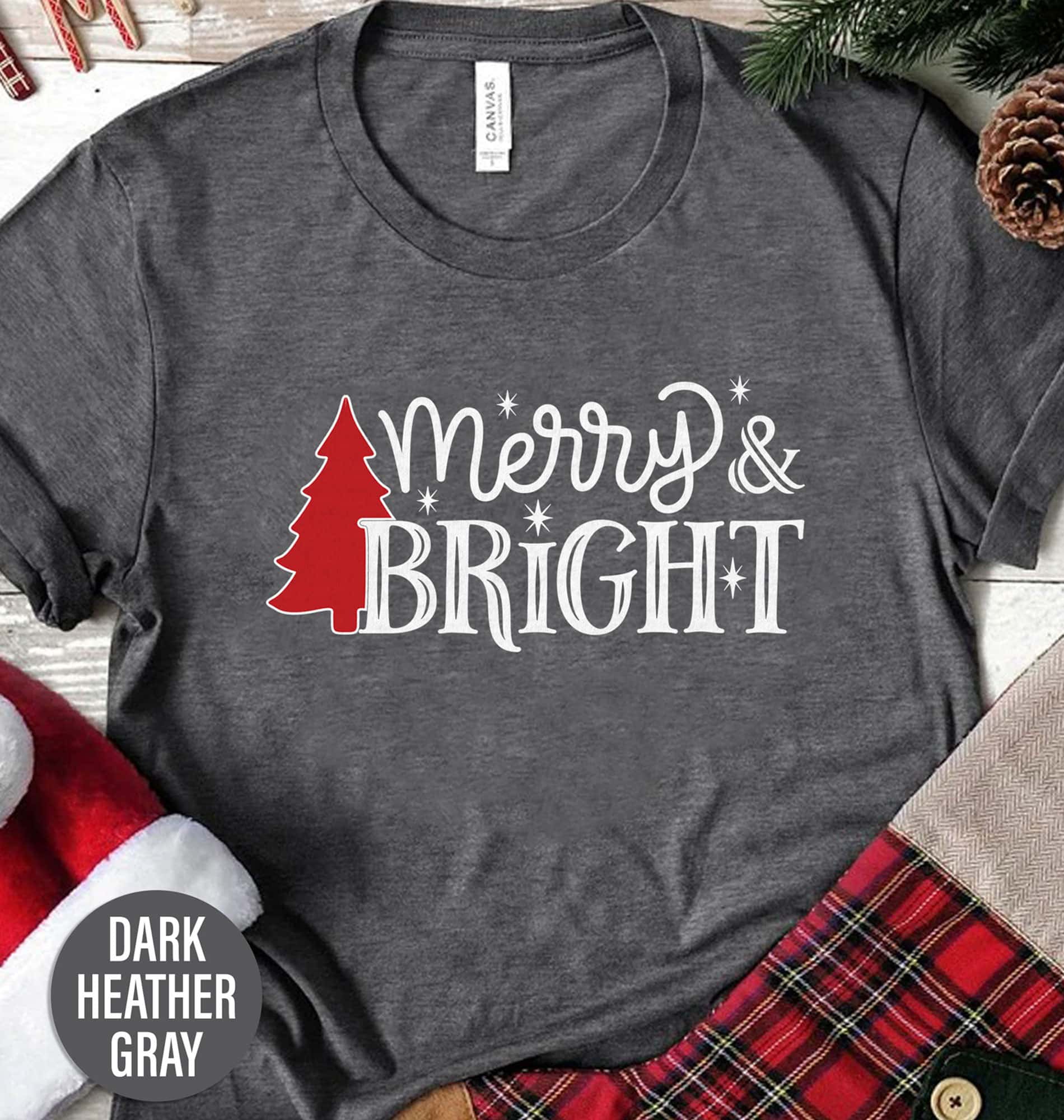 Merry & Bright Christmas Tree Christmas T Shirt