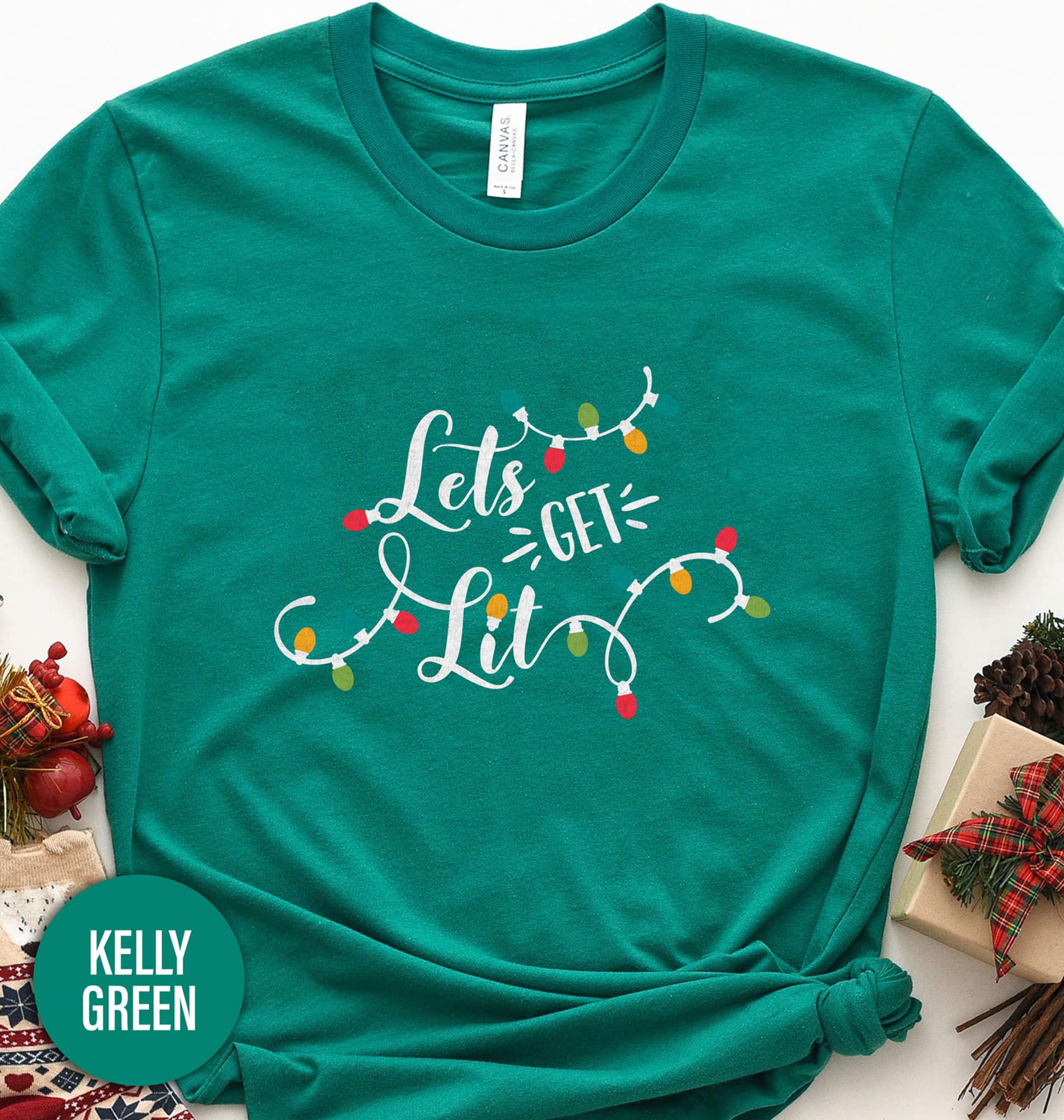 Let's Get Lit Christmas Lights Christmas T Shirt