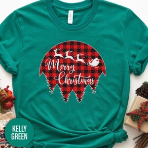 Merry Christmas Plad Santa Christmas T Shirt