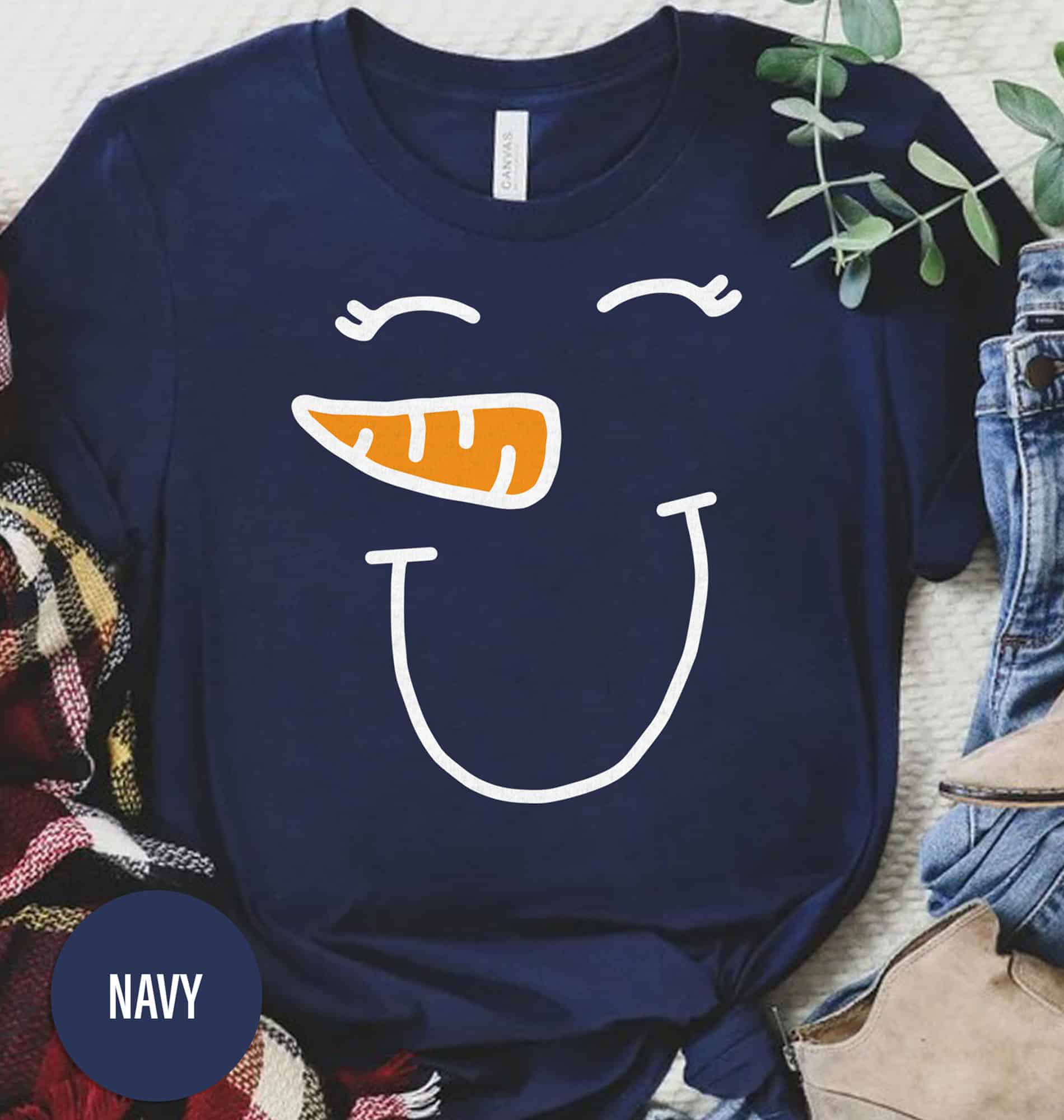 Smiling Snowman Christmas T Shirt