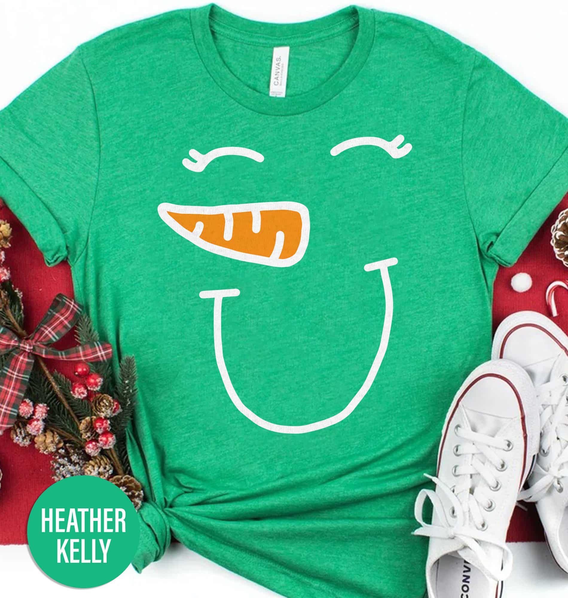 Smiling Snowman Christmas T Shirt