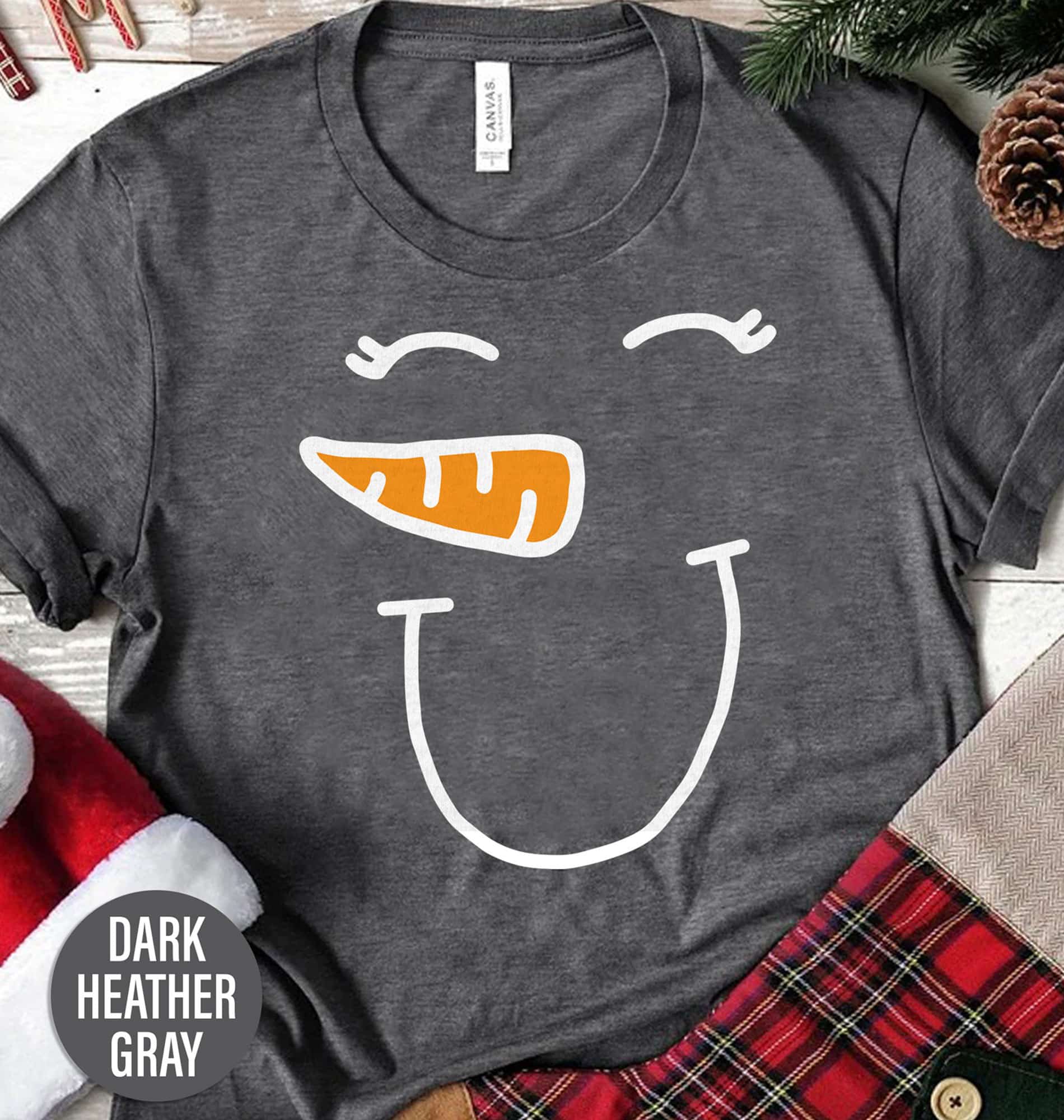 Smiling Snowman Christmas T Shirt