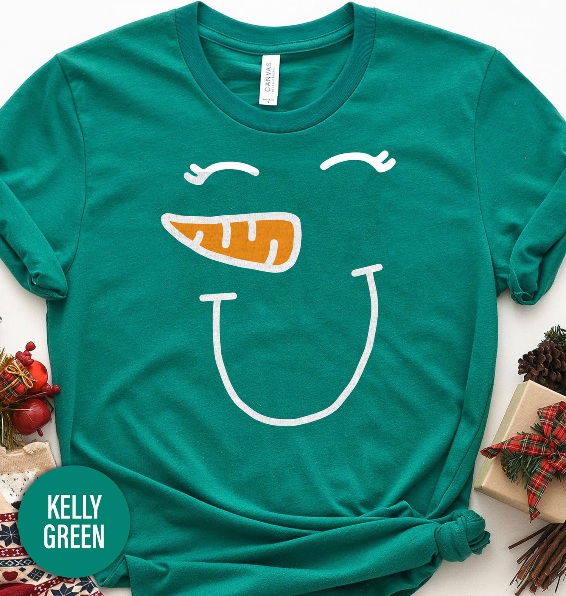 Smiling Snowman Christmas T Shirt