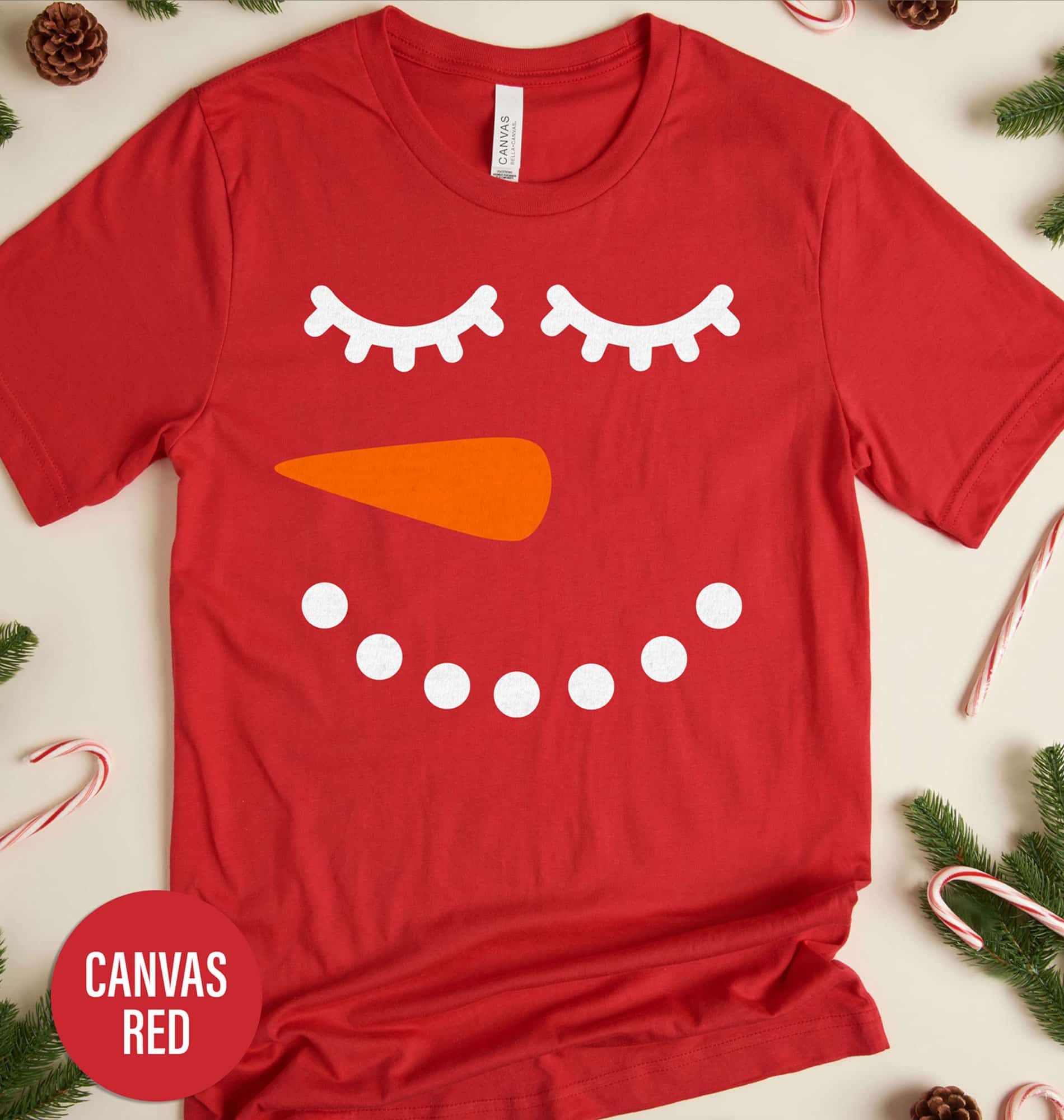 Smiling Snowman Christmas T Shirt