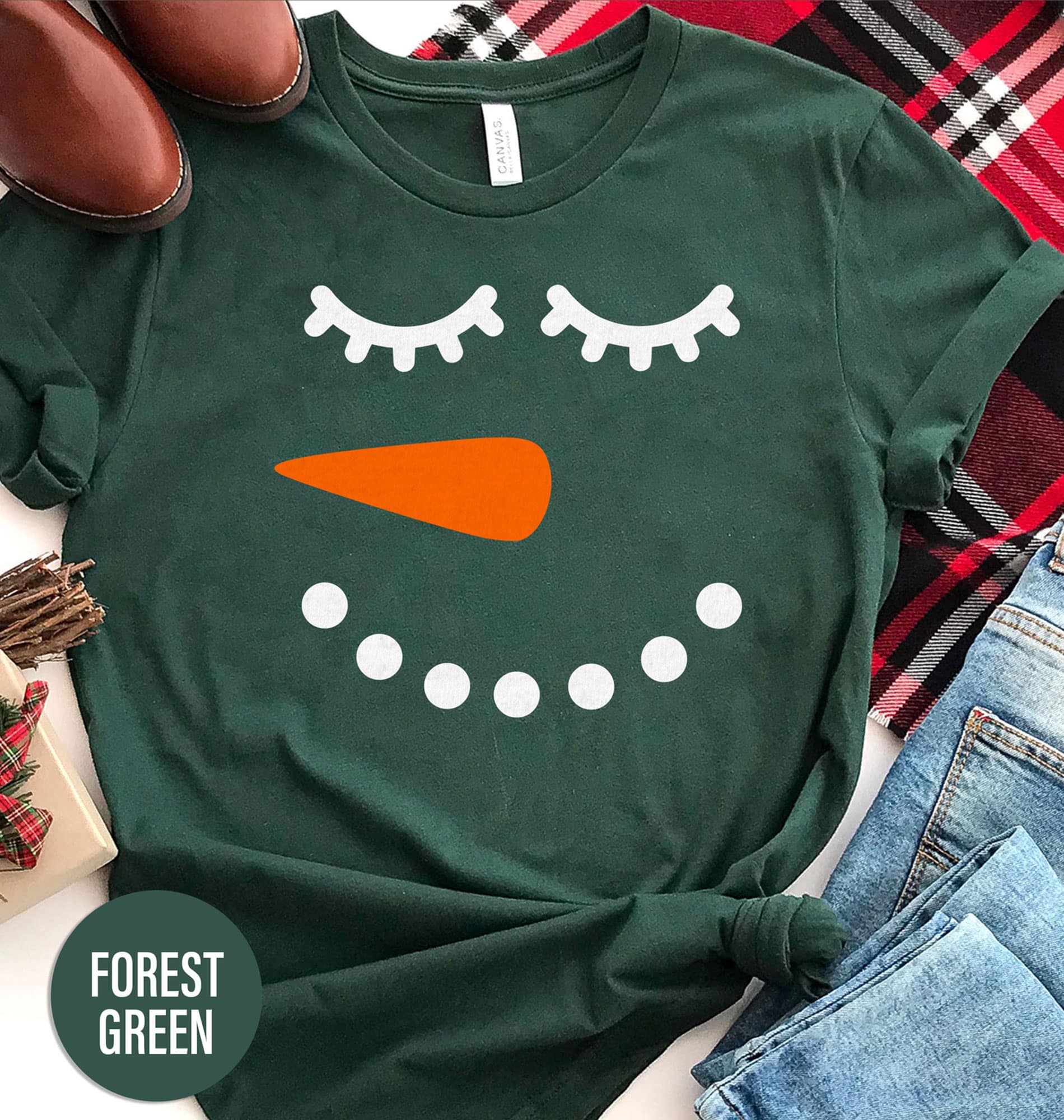 Snowy Snowman Christmas T Shirt