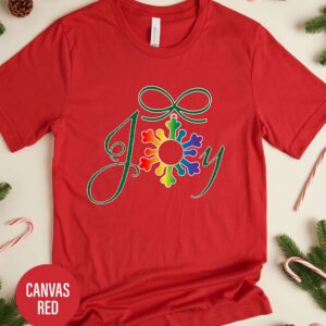 Joy Rainbow Lgbt Holiday Christmas T Shirt
