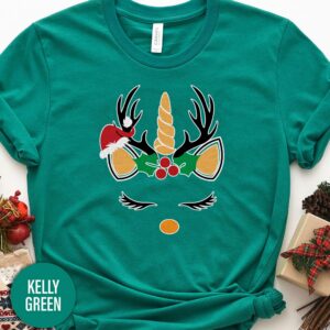 Holiday Snow Unicorn Christmas T Shirt