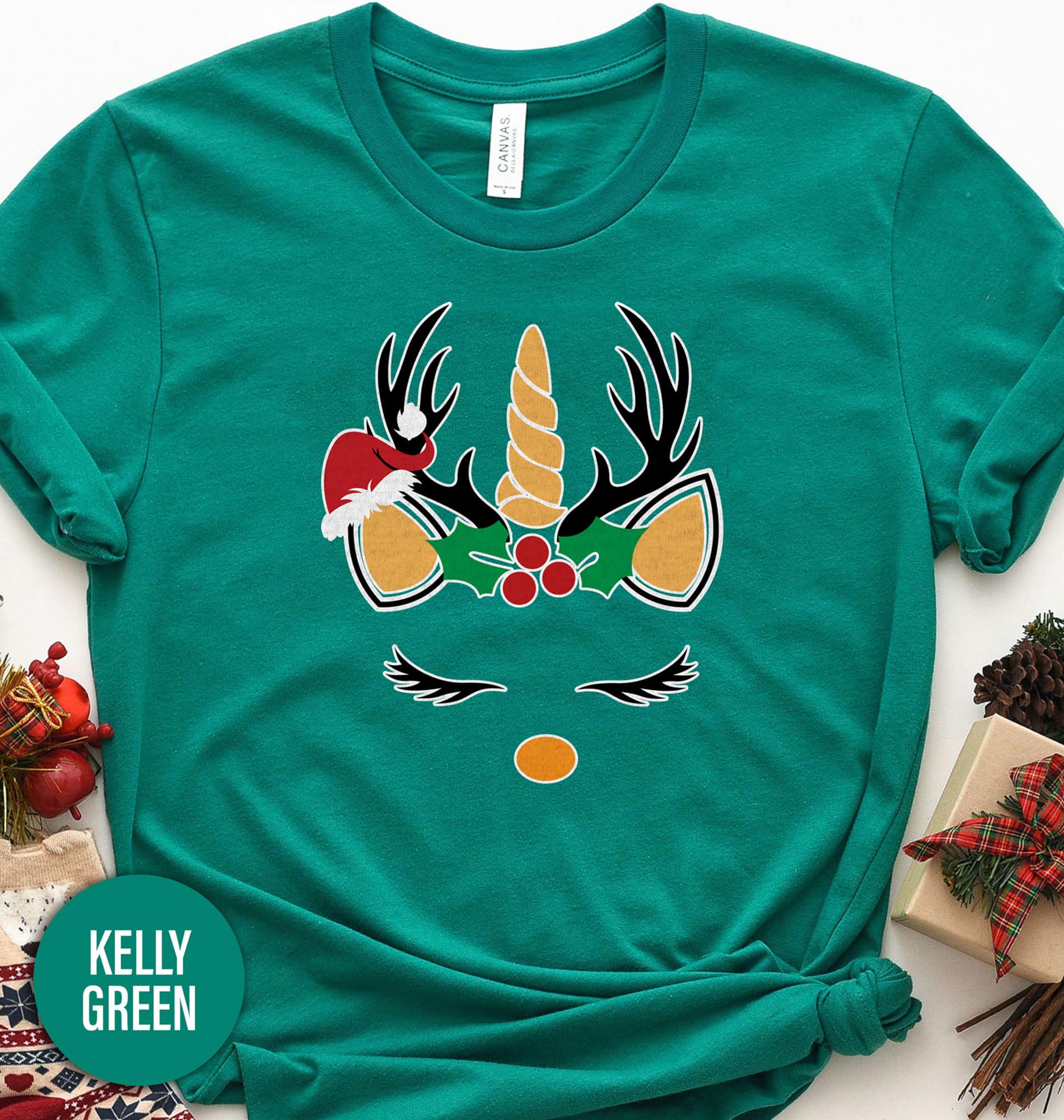 Holiday Snow Unicorn Christmas T Shirt