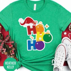 Ho Ho Ho Rainbow Holiday Christmas T Shirt