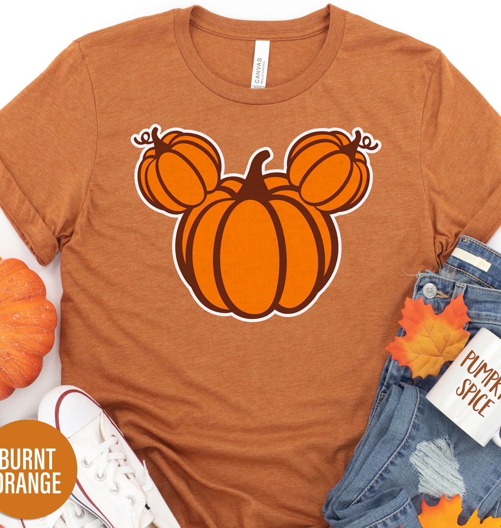 Disney Mickey Pumpkin Thanksgiving T-Shirt | Festive Wear