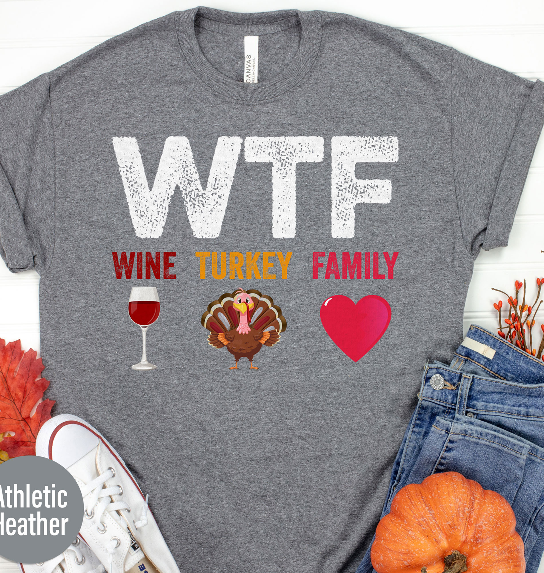 New York Giants Giving Day WTF Wine Turkey Football NFL T-Shirt