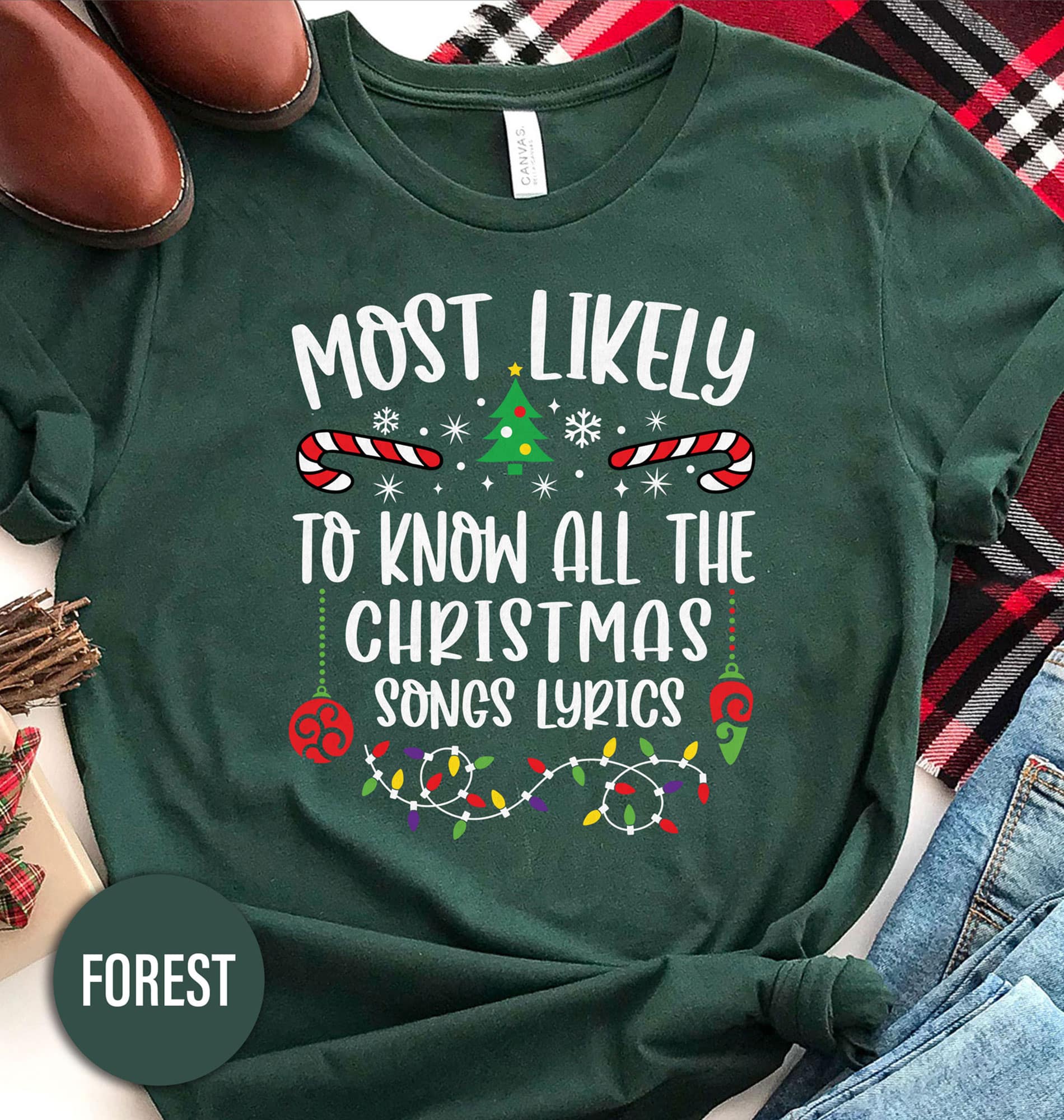 Most Likely To Know All The Christmas Songs Lyrics Christmas T Shirt