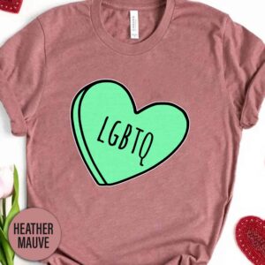 Candy Lgbtq Heart Valentines Day T Shirt