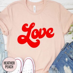 Retro Love Red Valentines Day T Shirt