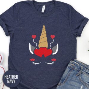 Valentine Heart Unicorn Valentines Day T Shirt