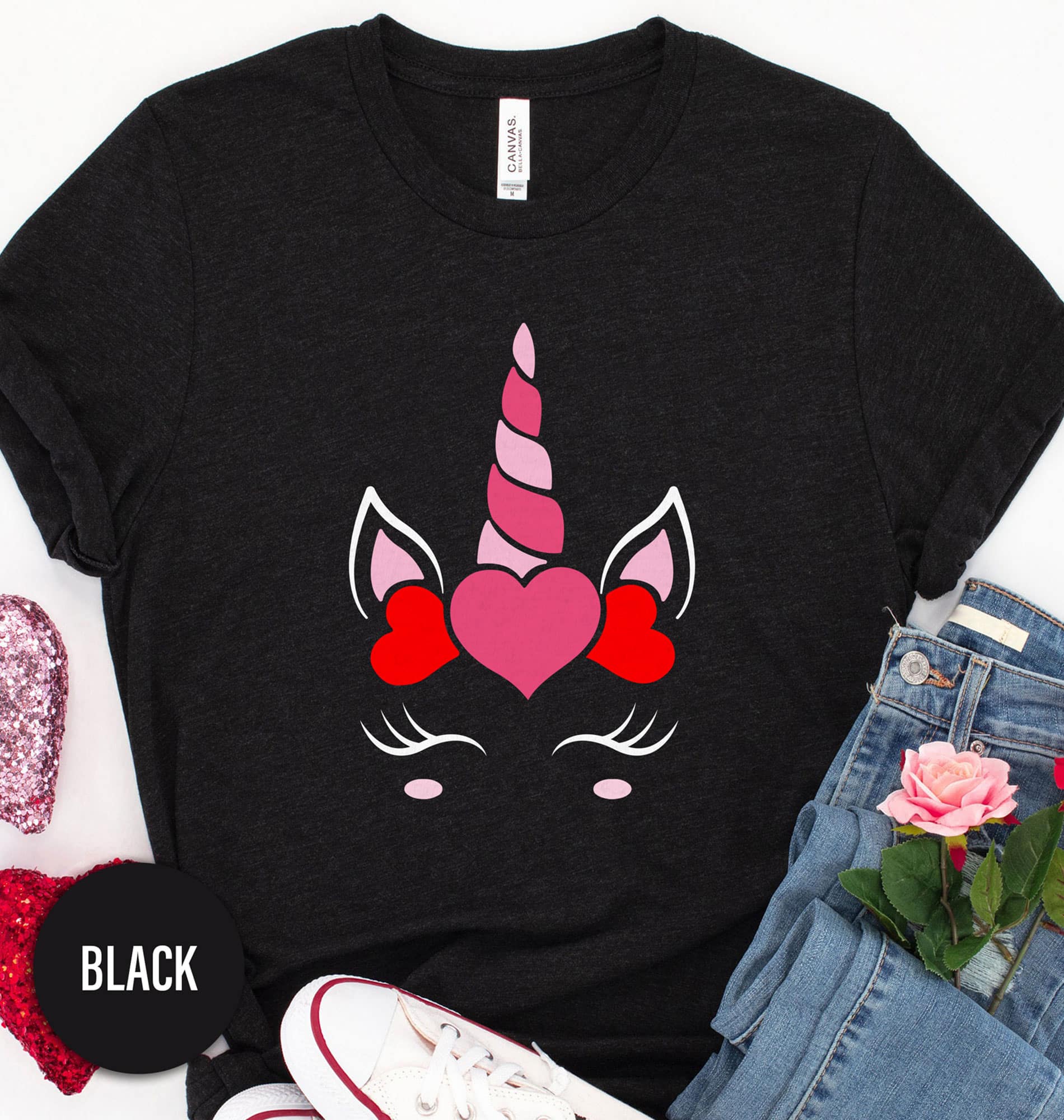 Cute Valentine Unicorn Valentines Day T Shirt
