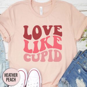 Love Like Cupid Groovy Font Valentines Day T Shirt