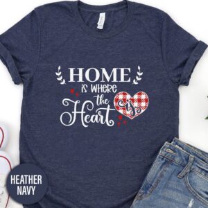 Home Is Where The Heart Is Calligraphy Valentines Day T Shirt
