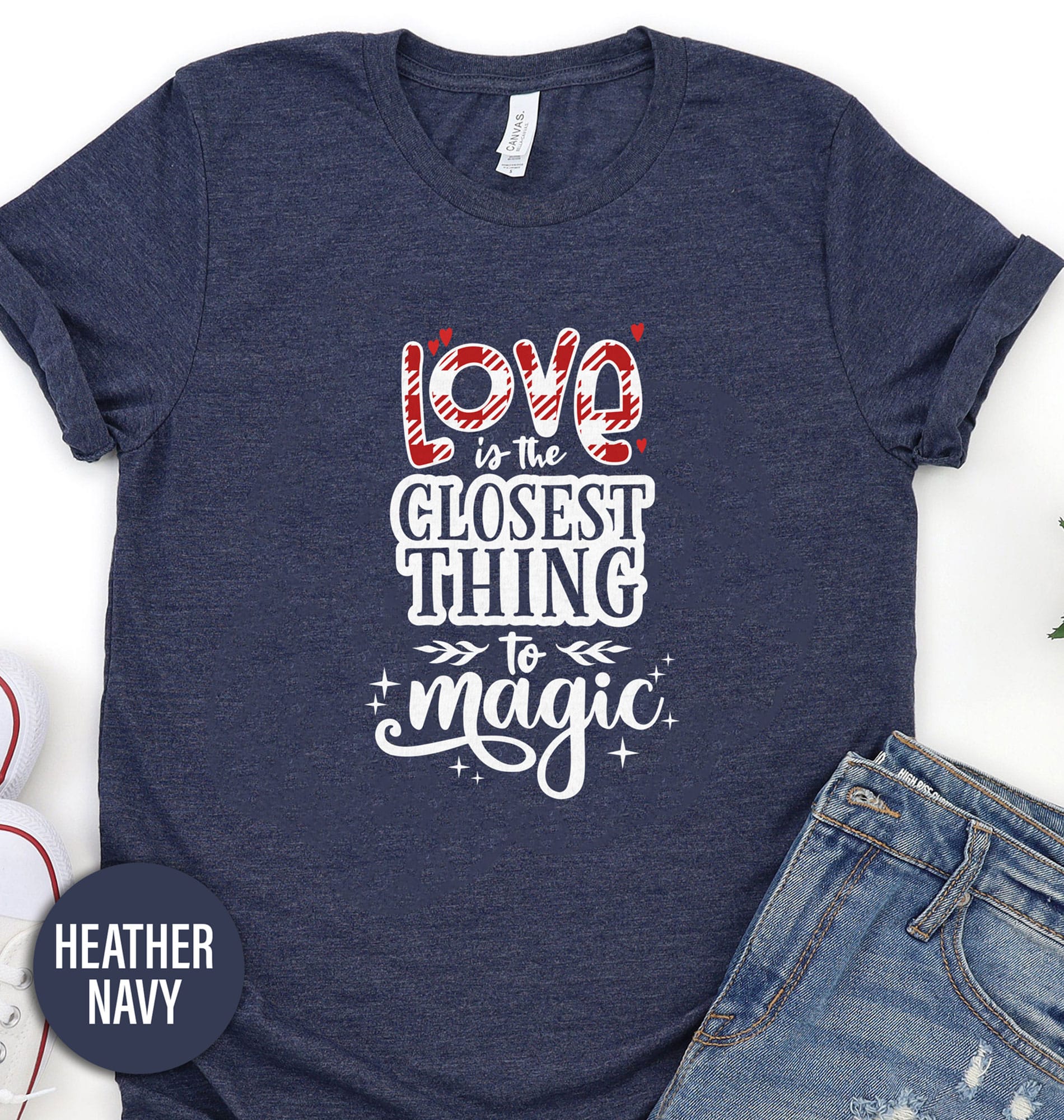 Love Is Close To Magic Calligraphy Valentines Day T Shirt