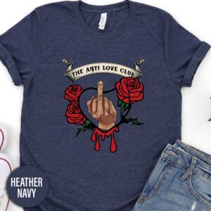 Addams Middle Finger Anti Love Club Valentines Day T Shirt