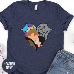 Wednesday Addams Kiss Web Heart Valentines Day T Shirt