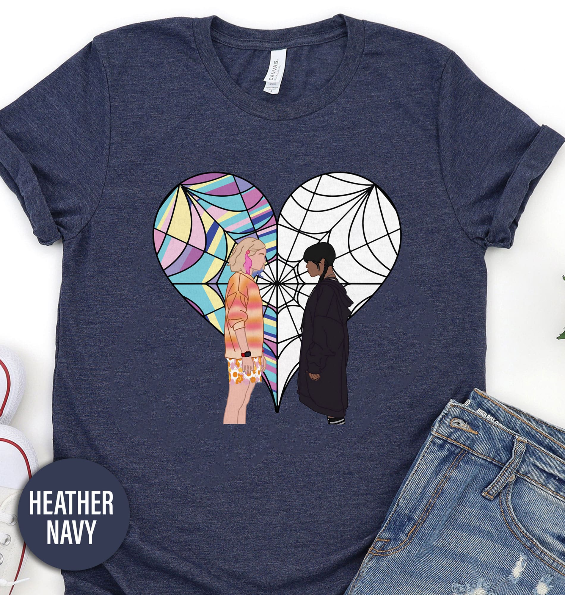 Wednesday Addams Enid Heart Valentines Day T Shirt