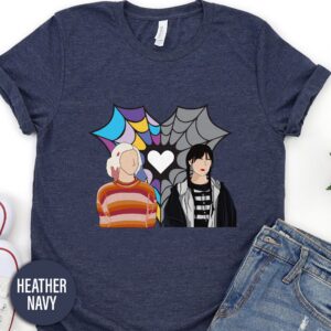 Wednesday Addams Enid Modern Heart Valentines Day T Shirt