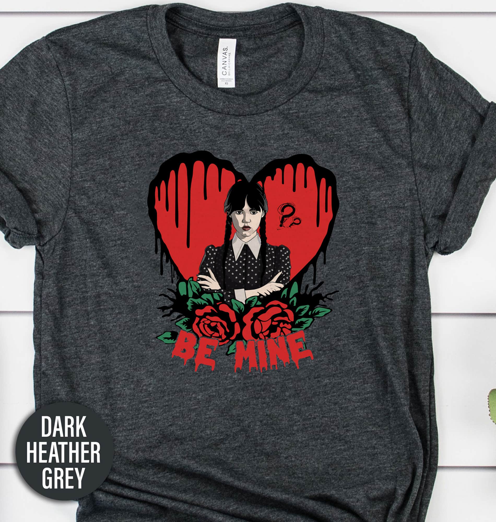 Wednesday Addams Be Mine Heart Valentines Day T Shirt