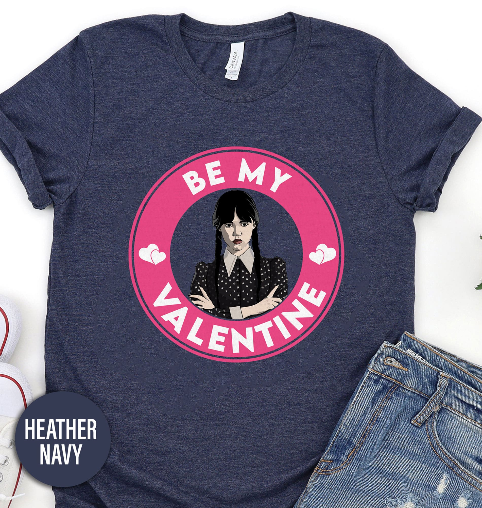 Wednesday Addams Be My Valentine Pink Valentines Day T Shirt