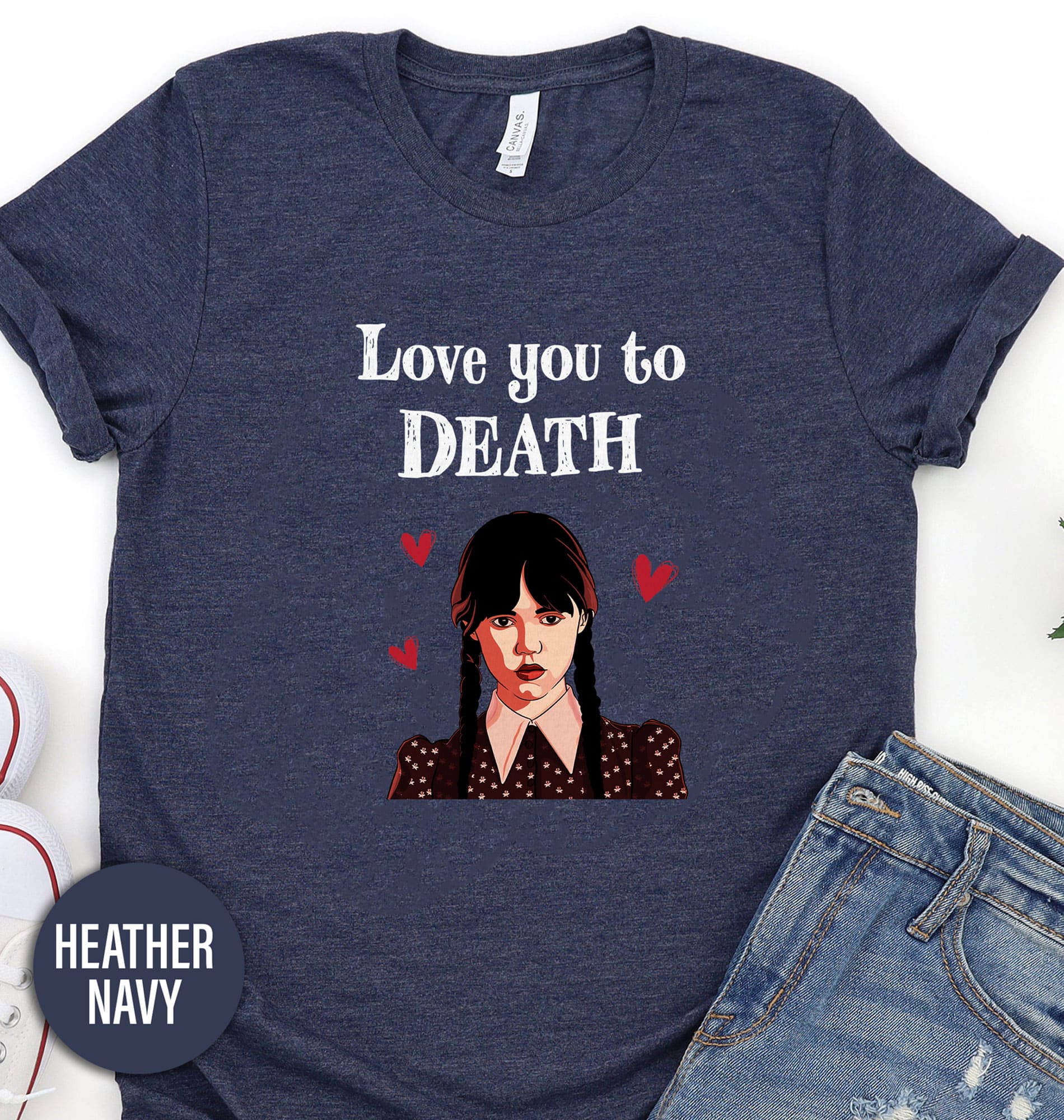 Wednesday Addams Love To Death Valentines Day T Shirt