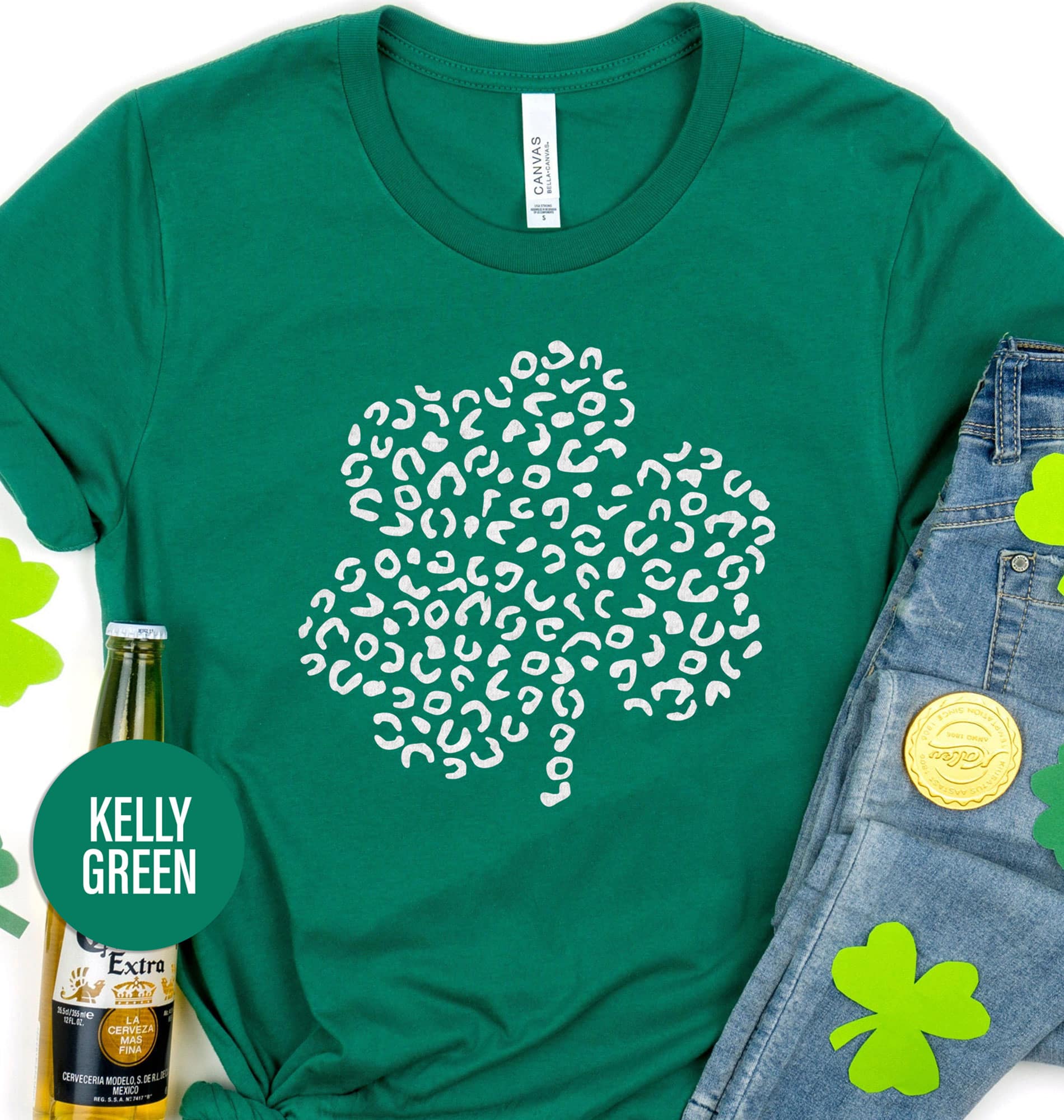 Leopard Three Leaf Clover St. Patrick's Day T Shirt