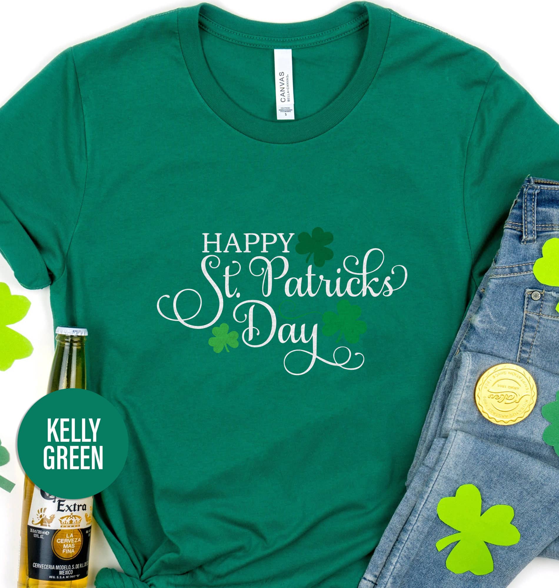 Happy St. Patricks Day Three Clovers Tee St. Patrick's Day T Shirt