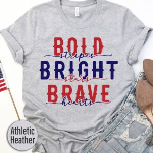 Bold Stripes Bright Stars Brave Hearts T-shirt