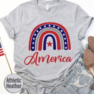 America Red White And Blue Rainbow T-shirt