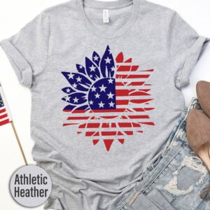 American Flag Sunflower T-shirt