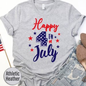 Happy 4th Of July Blue Stars T-shirt