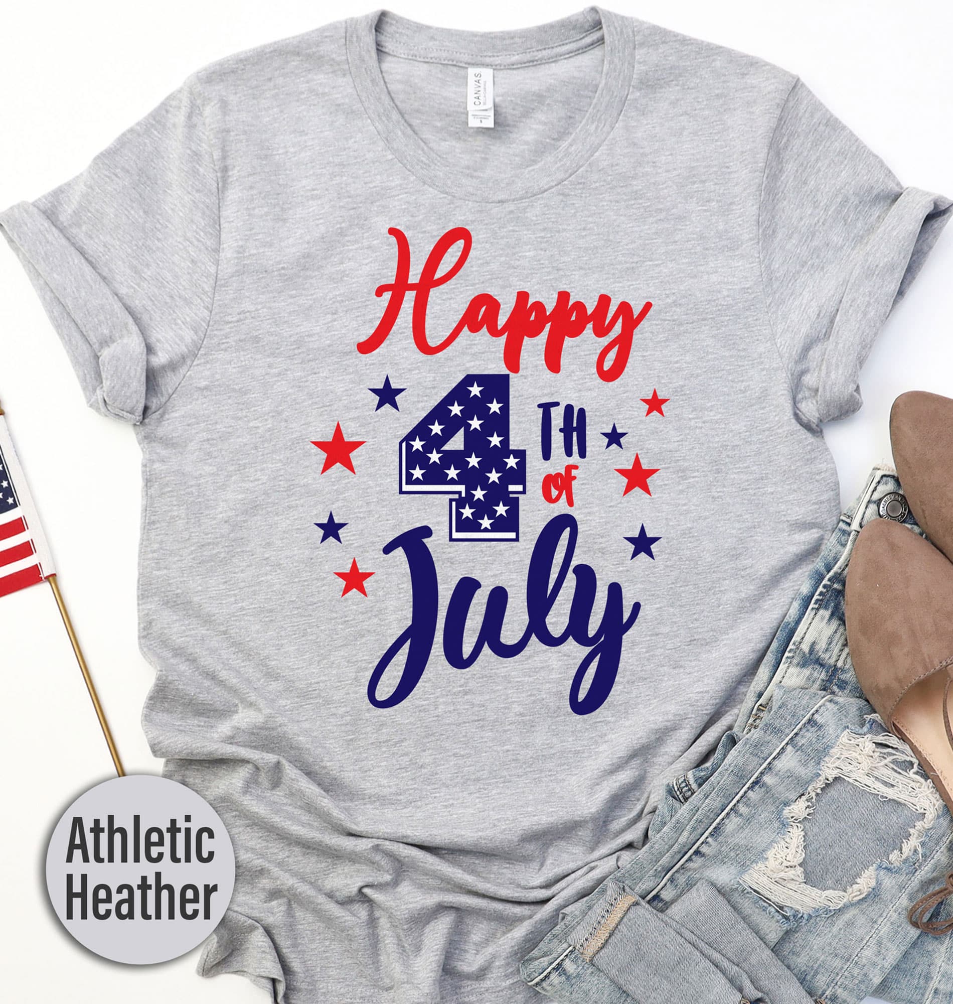 Happy 4th Of July Blue Stars T-shirt