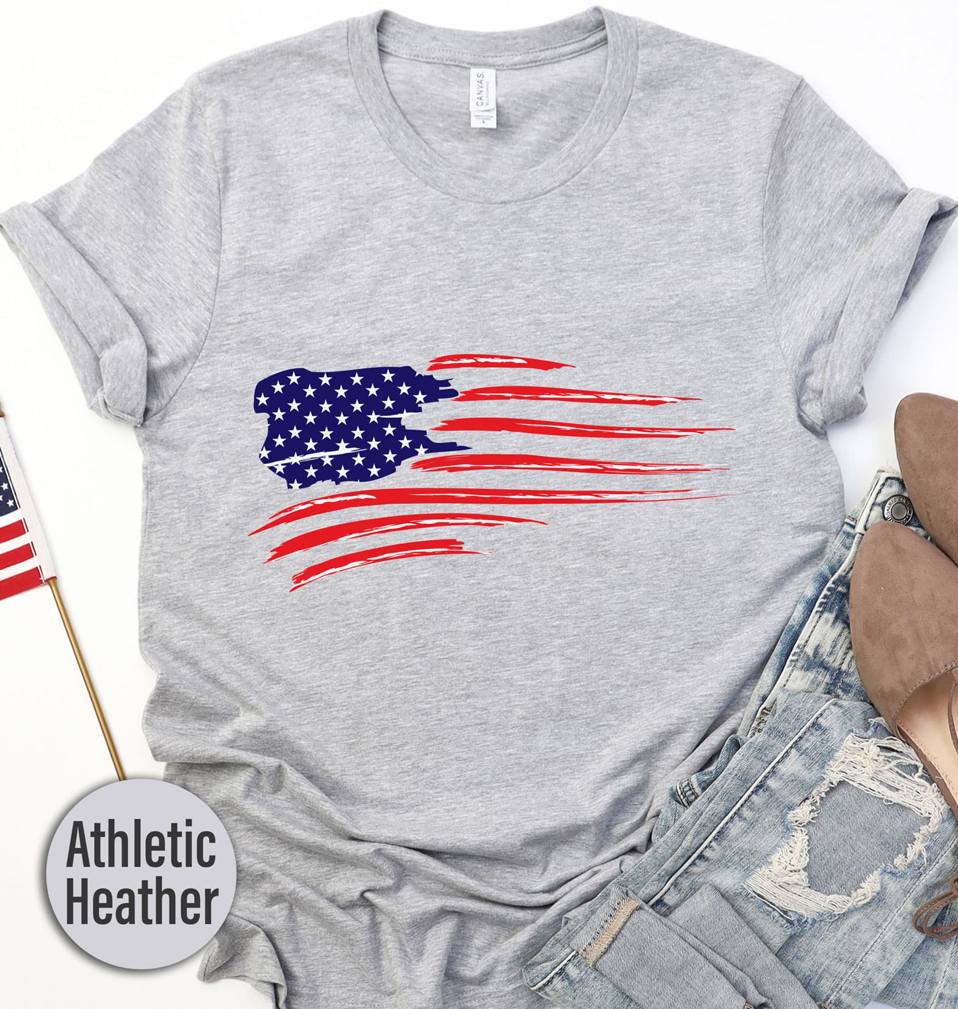 America Flag Brushstroke T-shirt