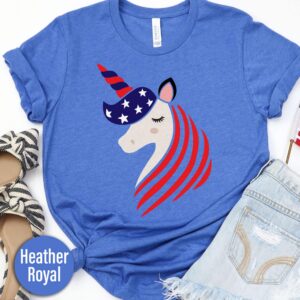 Red White And Blue Unicorn T-shirt