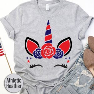 Patriotic Rose Unicorn T-shirt