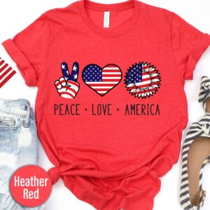 Peace Love America Sunflower T-shirt