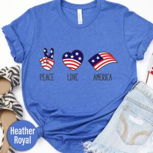 Peace Love America Flag T-shirt