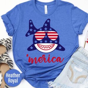 Merica Blue Shark T-shirt