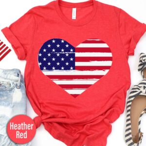 Rugged American Flag Heart T-shirt