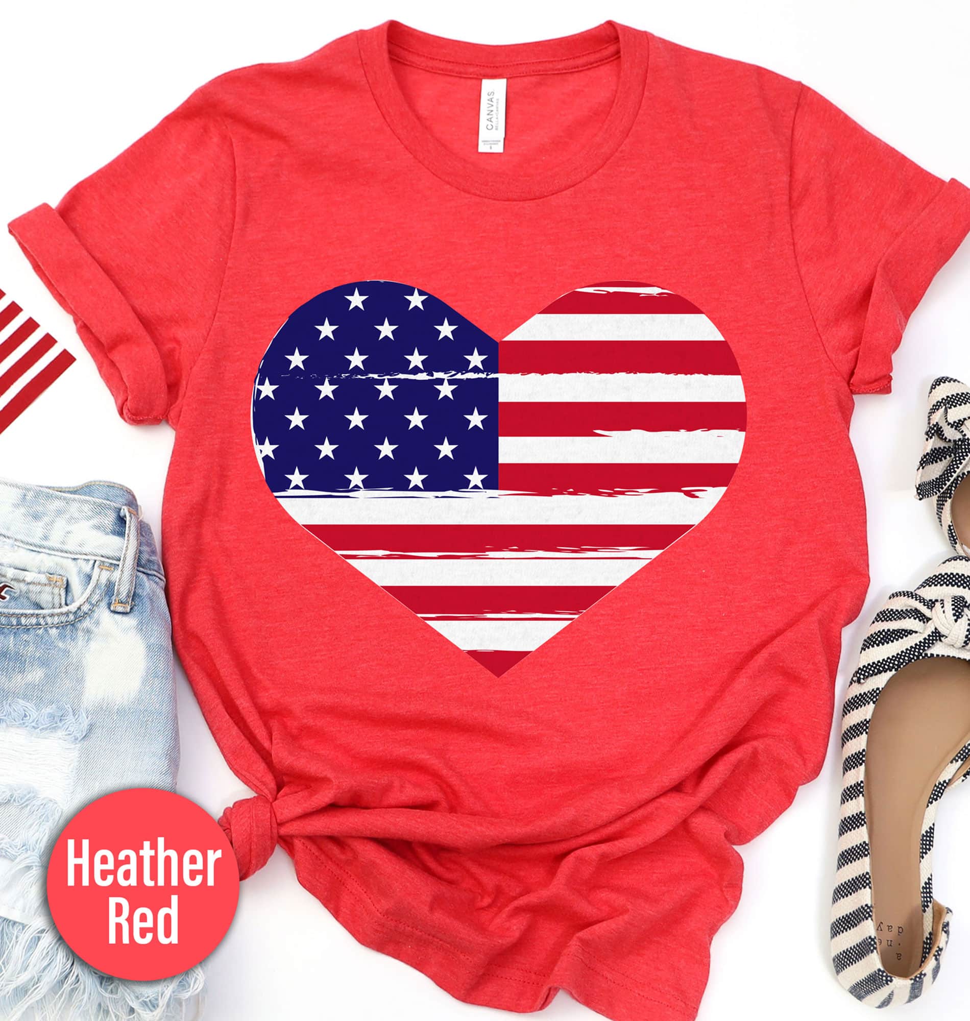 American flag heart shirt best sale