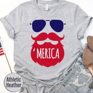 Merica Patriotic Beard T-shirt