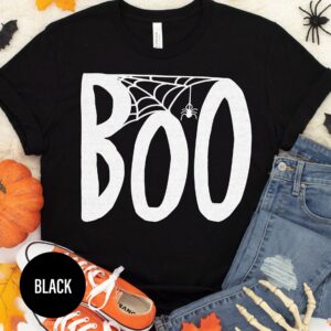 Boo Spider Web Halloween T Shirt